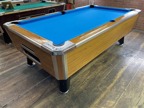 7′ Valley New Style Light Oak Used Coin Operated Pool Table Used Coin