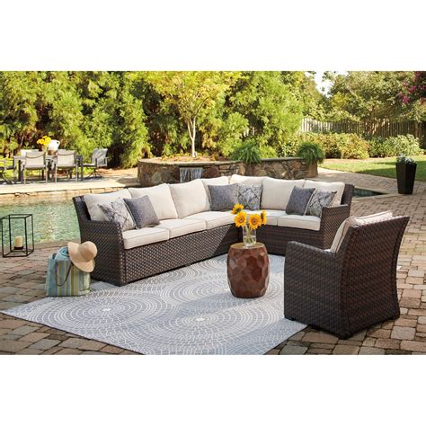 Signature Design By Ashley Easy Isle Outdoor 2 Piece Sectional And Lounge