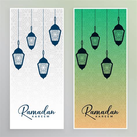 Arabic Lamps Hanging Ramadan Kareem Banner Download Free Vector Art