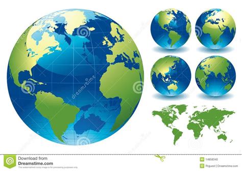 World Globe Maps Stock Vector Illustration Of Globes 14858340