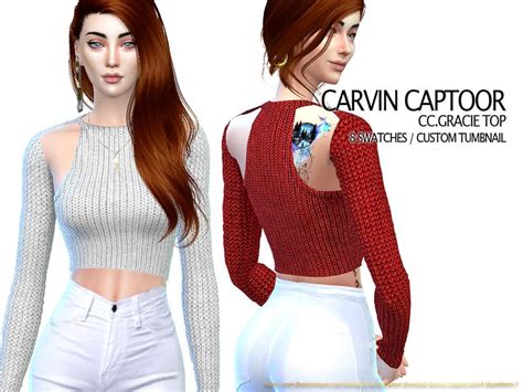 Sims 4 — Ccgracie Top By Carvincaptoor — Created For Sims4 Original