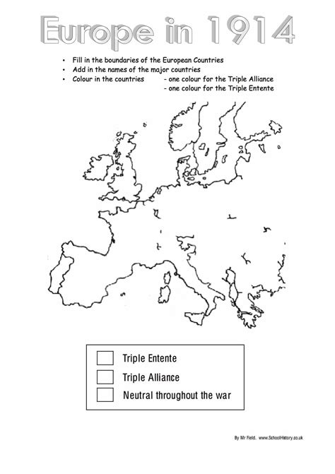 Ww Blank Alliances Map For Pupils Free Pdf Download