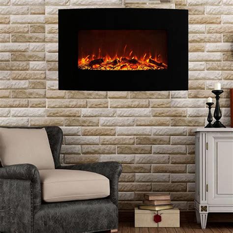 Madison 35 Inch Ventless Heater Electric Wall Mounted Fireplace Log