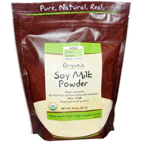 Now Foods Real Food Organic Soy Milk Powder Oz 567 G Organic Vegan