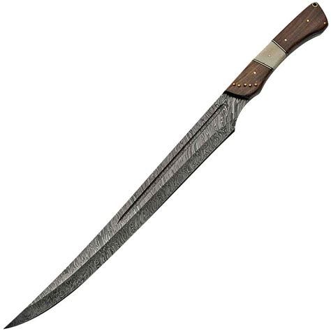 Curved Blade Damascus Sword Zs Dm 5017 Medieval Collectibles