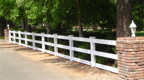 Our work brown vinyl fence two rail tan embossed vinyl fence 3 RAIL VINYL FENCE « Arbor Fence Inc | a Diamond Certified ...