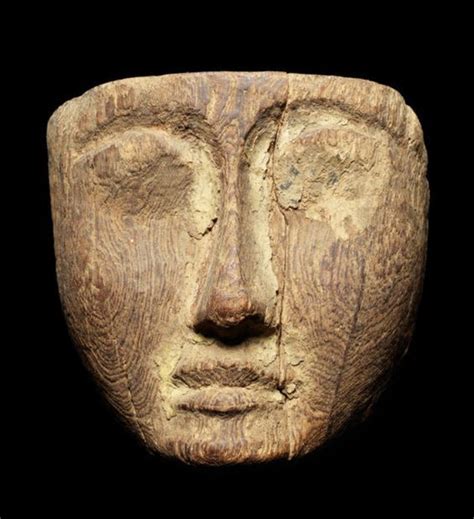 An Egyptian Wood Mummy Mask Late Period Circa 664 332 Bce The Facial Features Schematically