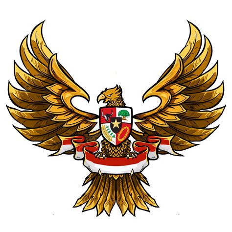 Illustration Of The Golden Garuda As A Symbol Of Indonesia Eagle