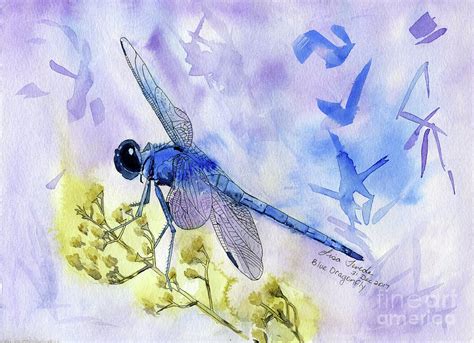 Blue Dragonfly Painting By Lisa Twede