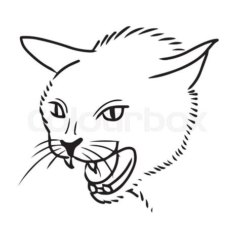 Stock Vector Of Freehand Sketch Illustration Of Angry Cat Kitten