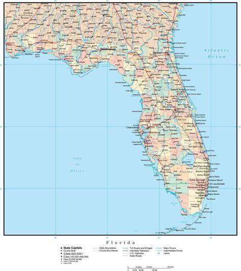Printable Florida Map With Cities Labeled