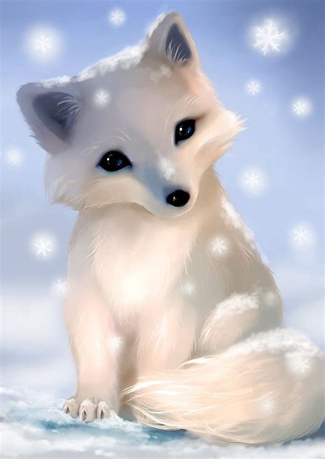 Image Result For Arctic Fox Cute Fox Drawing Cute Little Animals