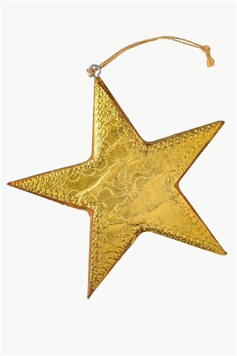 A Gold Star Christmas Ornament On Transparent Premium Image By