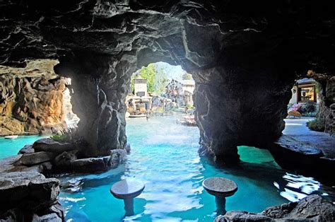 Pool Cave Behind A Waterfall With Seating Pools And Spa