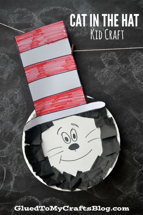 Paper Plate Dr Seuss Cat In The Hat Kid Craft Idea Seuss Crafts