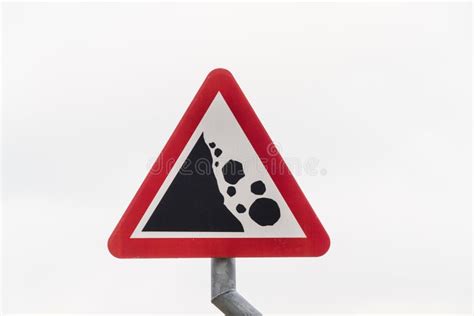 Uk Road Warning Sign Falling Or Fallen Rocks Stock Photo Image Of