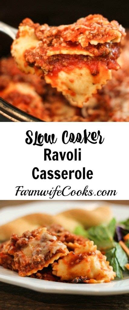 With the warm weather, we have been having the last thing i want to do is turn on the stove and heat up the. Slow Cooker Cheesy Ravioli Casserole - Farmwife Cooks ...