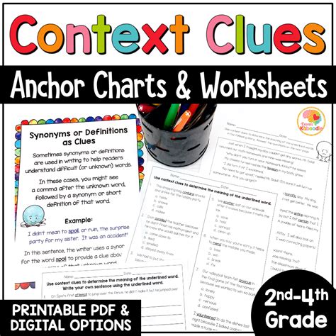 Context Clues Anchor Chart 2nd Grade