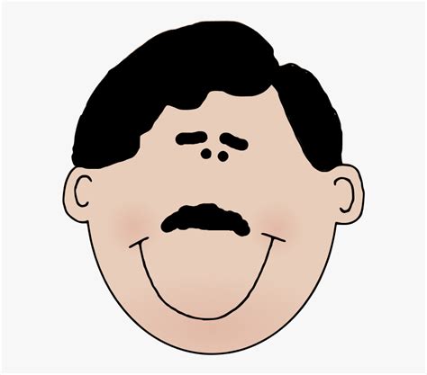 Father Cartoon Black Hair Png Download Man Face With Mustache