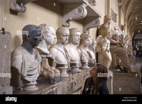 Classical Roman Sculpture Galleries At The Vatican Museum In Rome