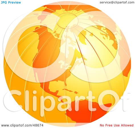 Royalty Free Rf Clipart Illustration Of An Orange Globe With Textured