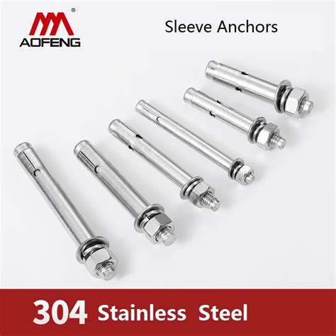 10pcs m6 m8 m10 m12 anchors bolts sleeve anchors expansion bolt stainless steel 304 length