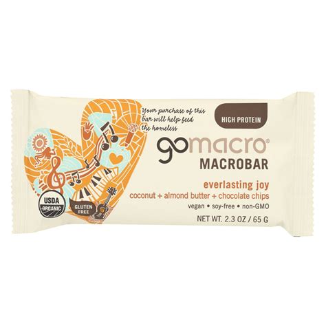 Gomacro Organic Macrobar Coconut Almond Butter And Chocolate Chips