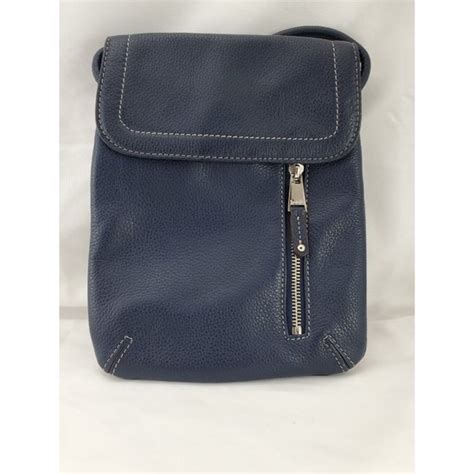 Tignanello Bags Tignanello Bag Crossbody Pebble Leather Purse Navy