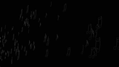 Animated Flying Black Music Notes On White Background