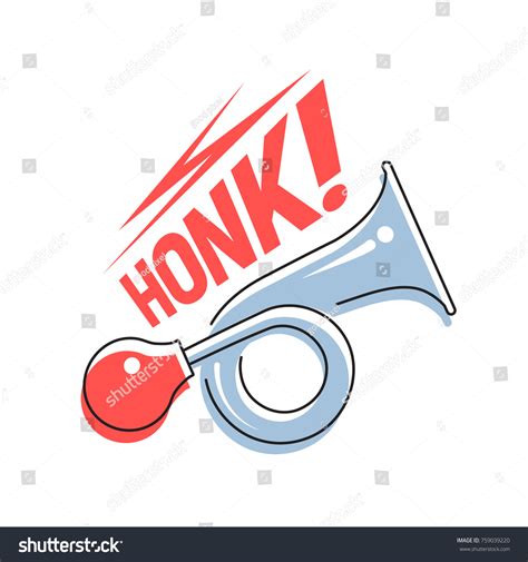 Sign Honk Vehicle Horn Vector Illustration Stock Vector Royalty Free