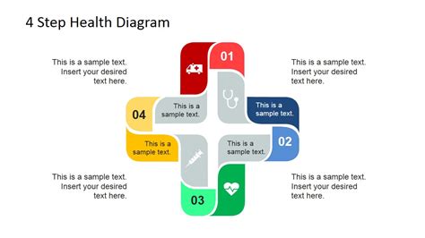 4 Step Cross Healthcare Diagram For Powerpoint Slidemodel