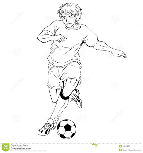 A Football Player Lineart Stock Image Image 14544071