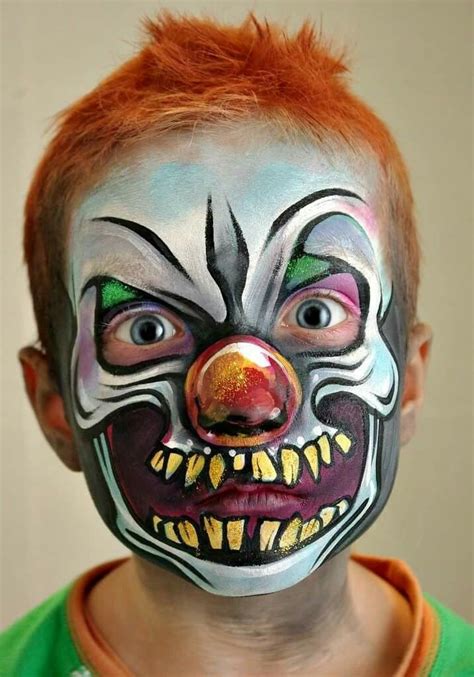 Tanya Maslova Scary Clown Face Painting Design Страшный макияж клоуна