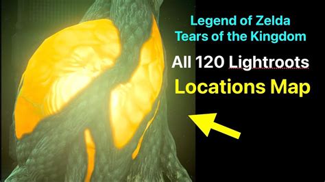 All 120 Lightroots Map In Zelda Tears Of The Kingdom Underground Depths Location Names