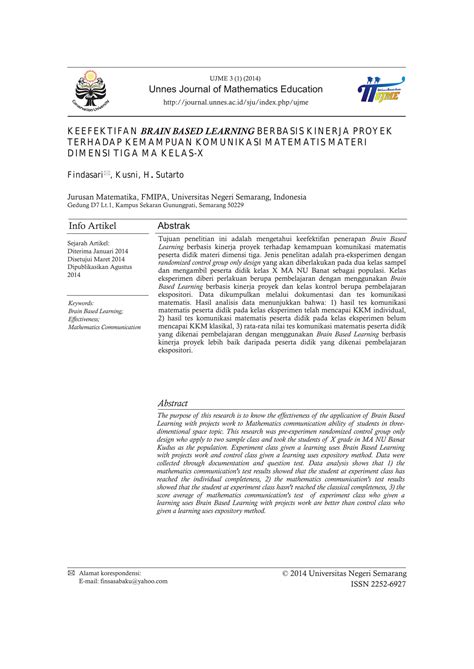 Check spelling or type a new query. Unnes Journal Of Mathematics Education Info Artikel Abstrak