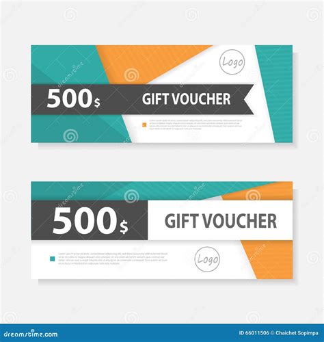 Orange Green T Voucher Template With Colorful Patterncute T
