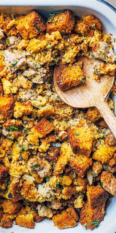 Stuffing Made With Toasted Cornbread Sausage And Sage Perfect Gluten