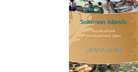 Solomon Islands Aquaculture Development Plan 2009 2014€ · Solomon
