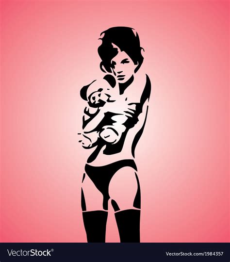 Sexy Girl Stencil Royalty Free Vector Image Vectorstock