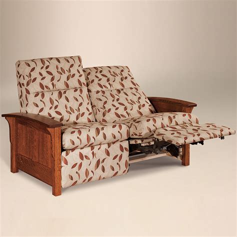 Avery Panel Amish Loveseat Recliner In Mission Style Cabinfield