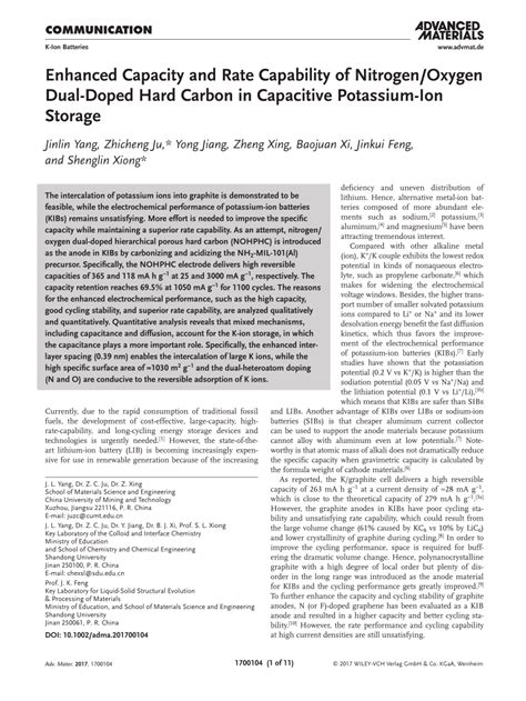 enhanced capacity  rate capability  nitrogenoxygen dual doped hard carbon