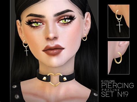 Sims 4 Ccs The Best Piercing Set N19 By Pralinesims