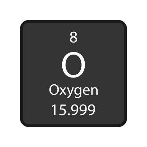 Símbolo De Oxígeno Elemento Químico De La Tabla Periódica Ilustración
