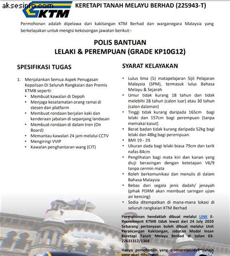 Senarai jawatan yang ditawarkan : JAWATAN KOSONG POLIS BANTUAN 2020 DIBUKA - AksesInfo