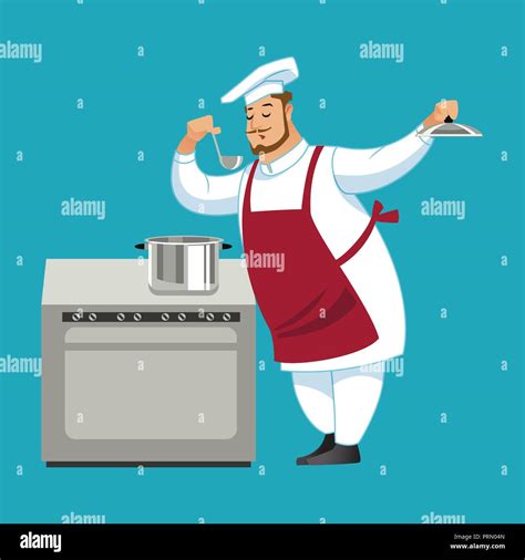 Funny Chef Character Isolated Vector Illustration Stock Vector Image