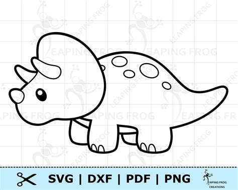 Cute Baby Dinosaur SVG PNG DXF Eps. Triceratops Digital - Etsy Ireland