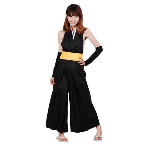 Brdwn Bleach Womens Soi Fon Dress Die Pa Sleeveless Kimono Anime Cosplay Costumes Toppants