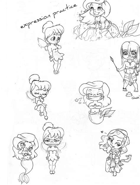 Chibi Disney Princesses Pages Coloring Pages