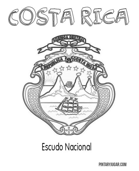 Dibujo Del Escudo Nacional De Costa Rica Para Colorear Dibujo Views