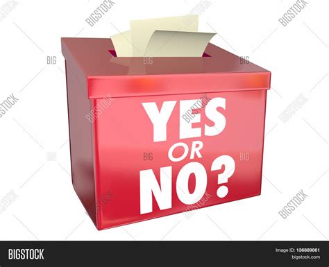 Yes No Answer Box Vote Image And Photo Free Trial Bigstock
